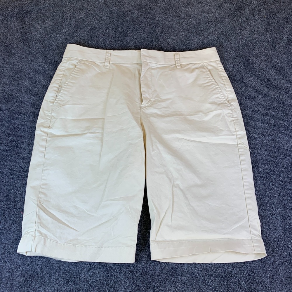Gap Bermuda Shorts Womens 10 Tall Light Khaki Good Stretch Flat Front Pockets